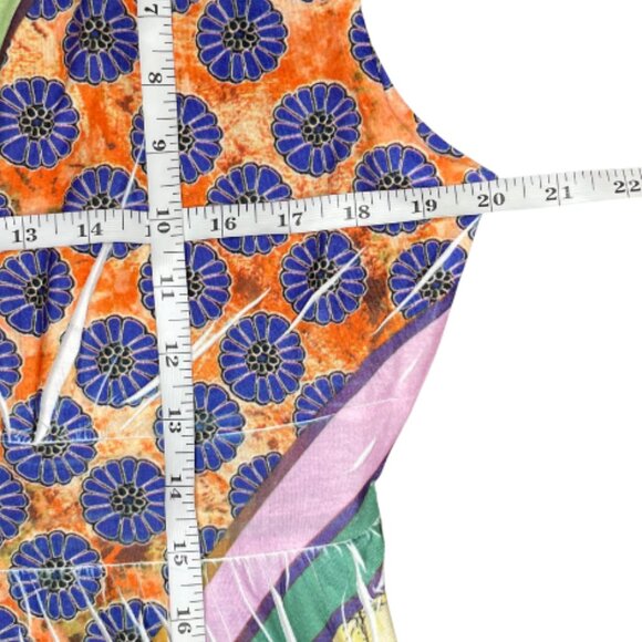 Miss Tina by Tina Knowles Women's Colorful Paisley V-Neck Cap Sleeve Midi Dress - Picture 5 of 8